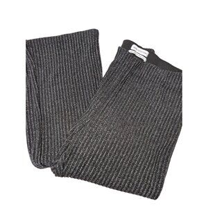 Urban Outfitters Stretch Knit Pull On Pants Women‎ S Black Silver Metallic Party